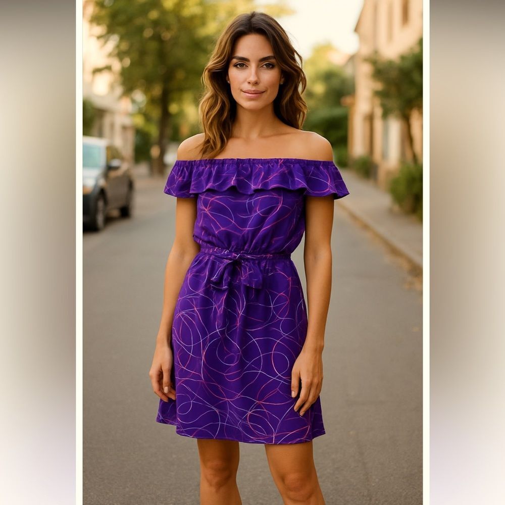 Lush Dress Sleeveless Ruffle Purple sz XS NWT